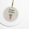 Warm Wishes Rustic Farmhouse Christmas Ornament | Two-Sided Ceramic Holiday Décor with Mason Jar & Faux Wood